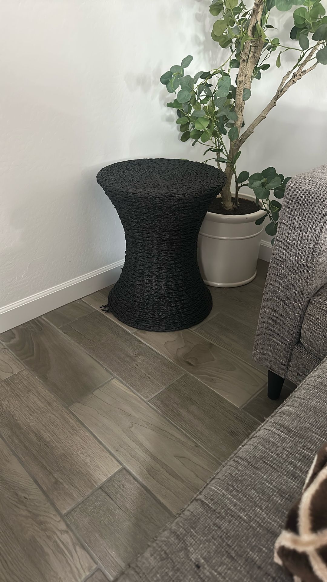 2 End Tables-Black Wicker