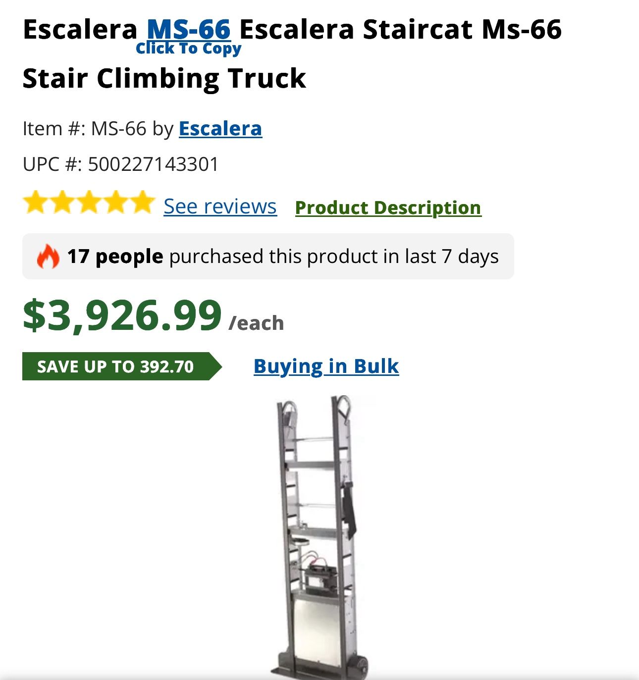 Escalera Staircat Powered Stair Climber / With Wheels