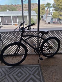 Matte Black Beach Cruiser Bicycle