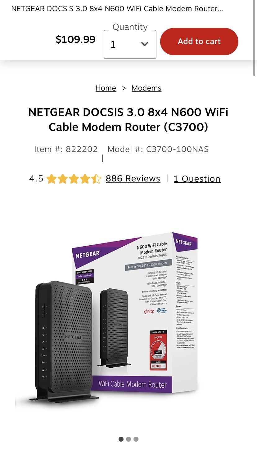 Netgear Modem Router Combo