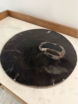 Crate & Barrel - Black Stone/Marble Serving platter