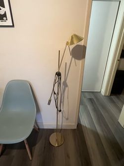 Vintage Mid-Century Modern Brass Adjustable Floor Lamp