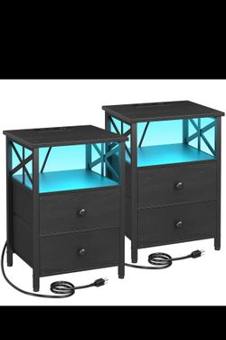 2 LED night Stands W/ Charging