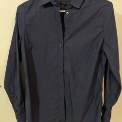 Dark Blue Women's Collared Shirt (Banana Republic)