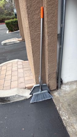 Broom in dustpan