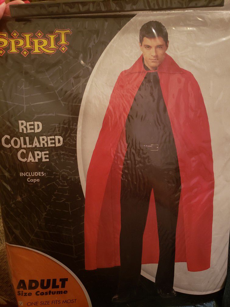 2 Adult Collared Capes Red Black Halloween Costume