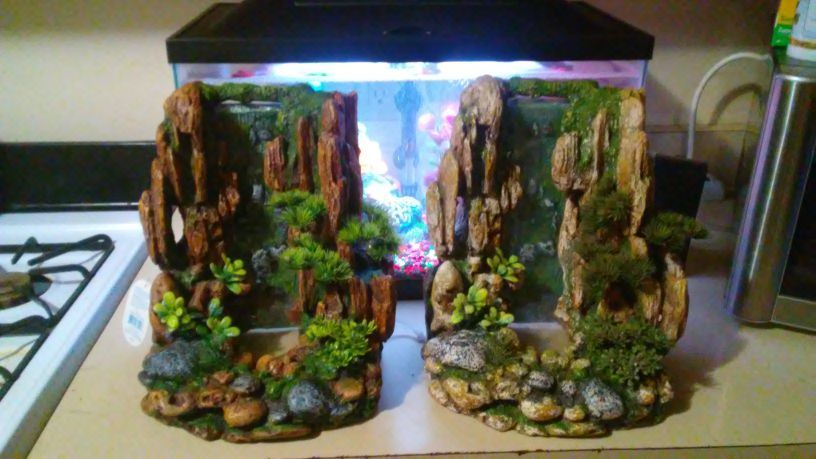 Mountain cliff shop waterfall aquarium ornament