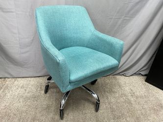 NOBLE HOUSE Chrome & Aquamarine Rolling Office Chair