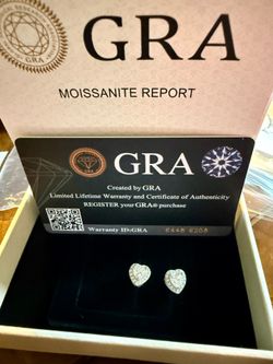 Moissanite heart earrings