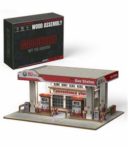 1/64 Wooden Diorama Display for Hot Wheels with LED light