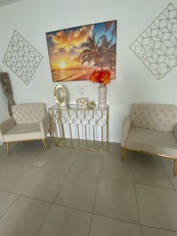 Just two white chairs