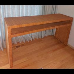 Rattan And Cane Console Table