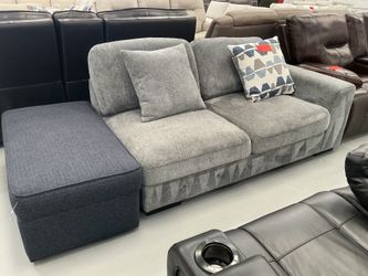 Gray fabric Sofa and Ottoman