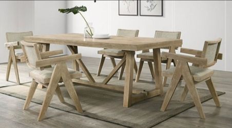 Brand New Oak 7pc Formal Dining Table Set