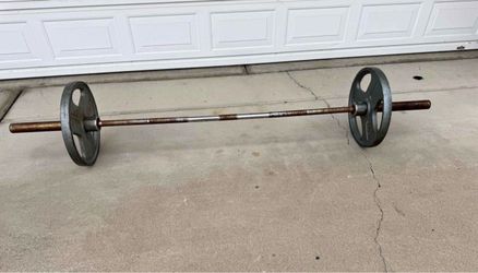 Olympic Barbell with 45lb Weight Plates
