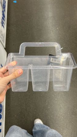 Clear Glitter Plastic Caddy Organizer