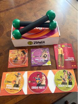 Zumba Fitness Home Workout Set – DVDs, 2 lb Toning Sticks & Guide