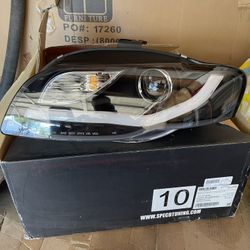 SPEC-D TUNING LED Black Projector Headlights Compatible with 2006-2008 Audi A4 