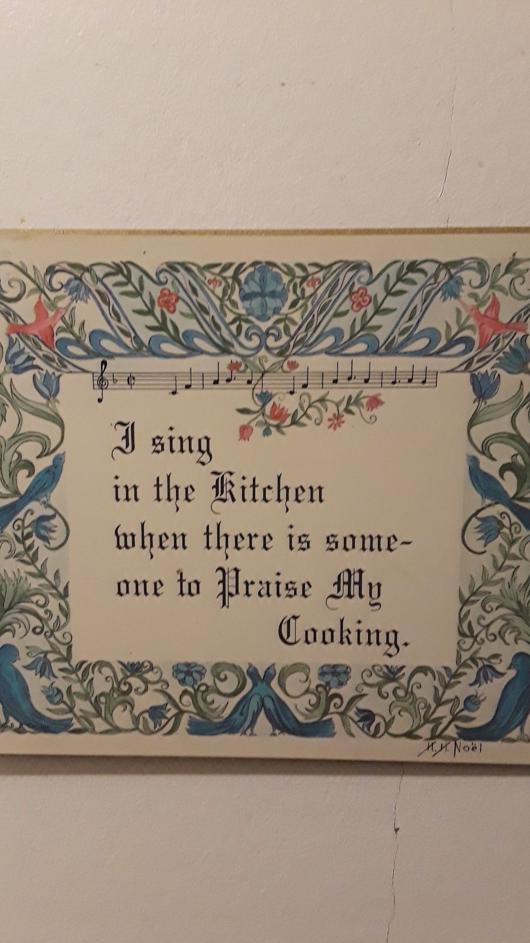 Gorgeous vintage kitchen wall plaque. 11"×9".