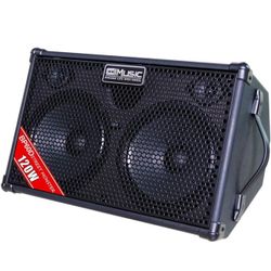 Coolmusic BP60D 120W Battery Powered Acoustic Guitar Amplifier- Portable Bluetooth Speaker with Reverb Chorus Delay Effect, 7 Inputs