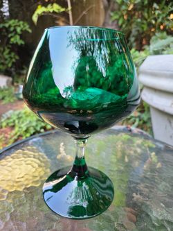 9.5" MCM art glass oversized snifter
