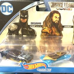 2017 Hot Wheels Justice League Batman /Aquaman Character Cars