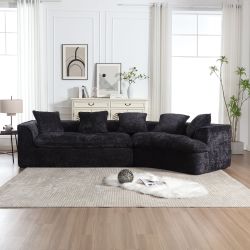  Sofa 3 Seater for Living Room Oversized Comfy Sofa unique double seat and corner construction for Apartment, Office Right Hand Facing 