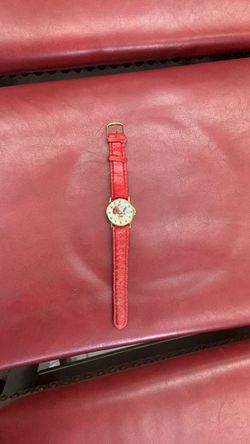 Novelty Rooster Analog Watch Red Leather Strap