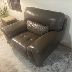 Italian Leather Oversized Chair 