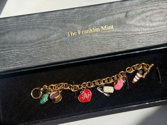 RARE I Love Lucy Franklin Mint Charm Bracelet 24k Gold Plated Sterling Silver