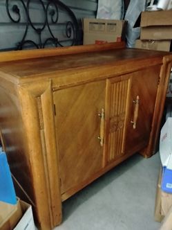 Antique oak buffet table