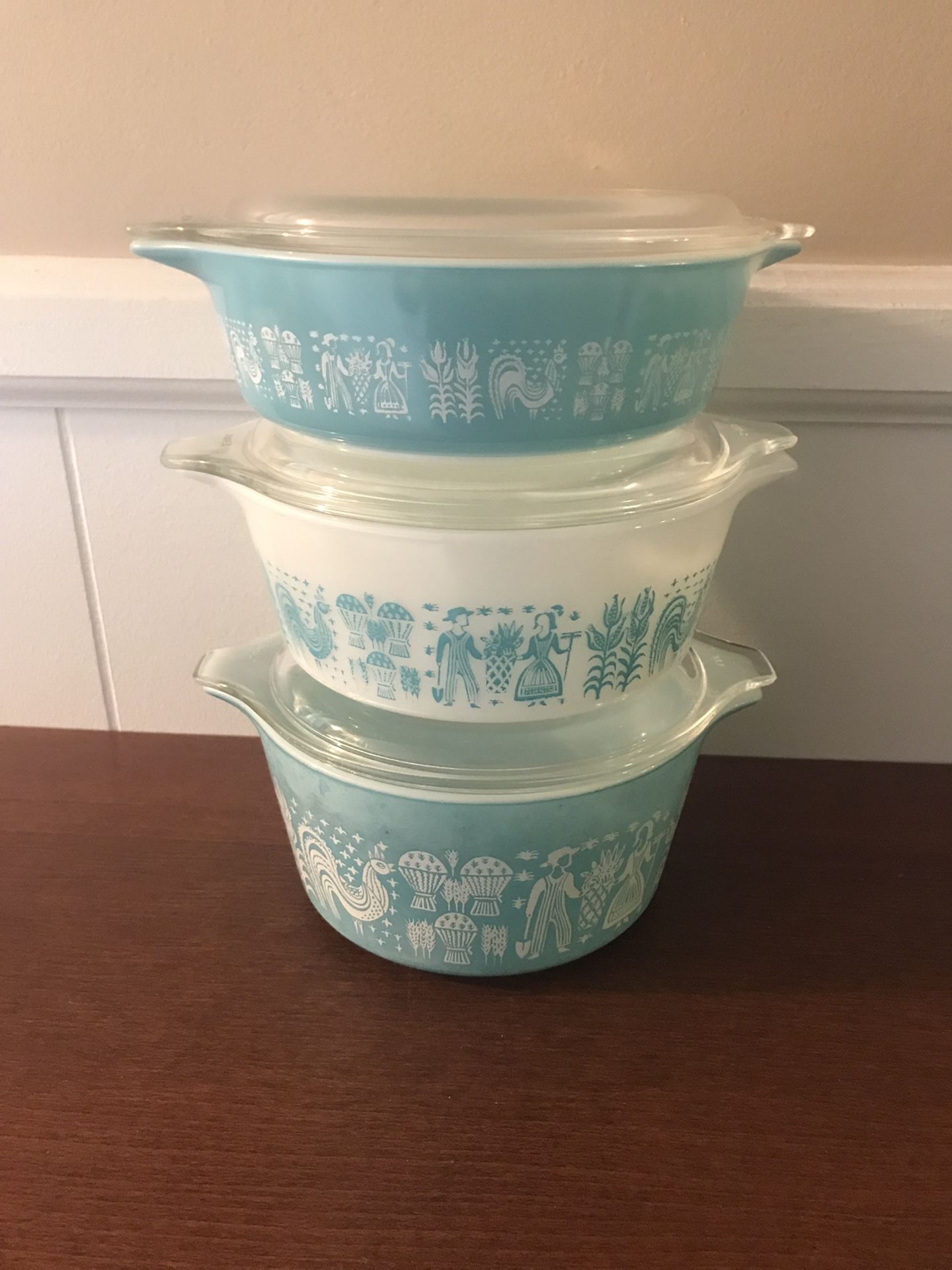 Three Piece Vintage Pyrex Bowls