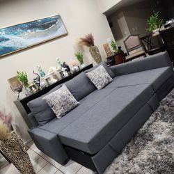 Sleeper Sofa Sectional Couch With Storage Like New In Very Good Condition 🚚 FREE DELIVERY 🥳🥳🚛