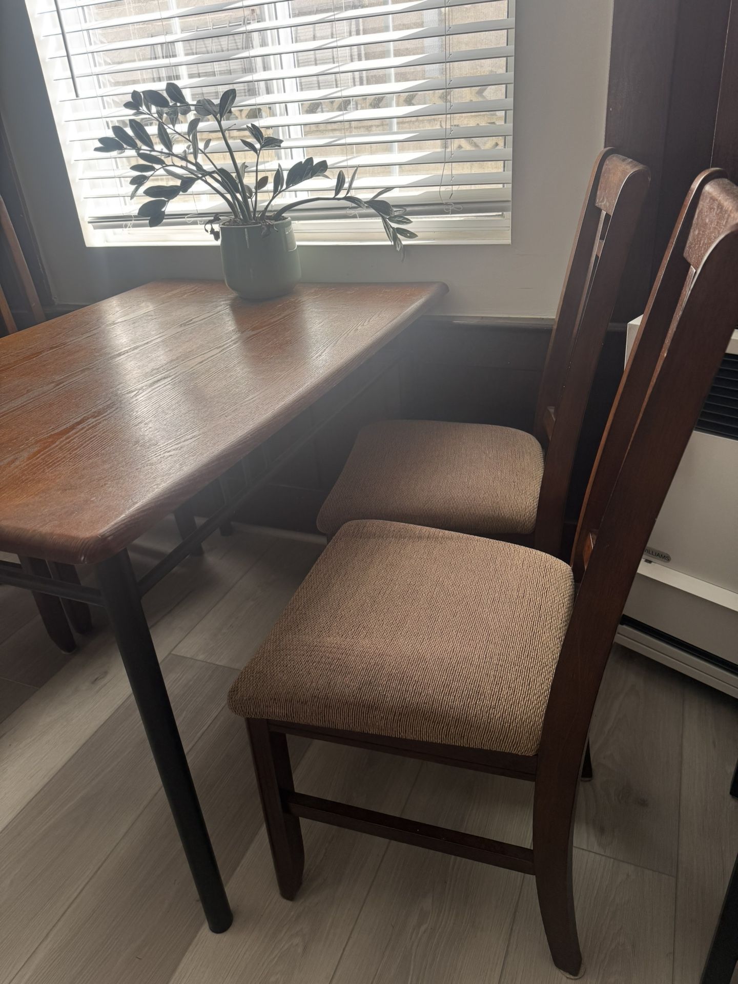 Wooden Dining Table with 4 Dining Chairs