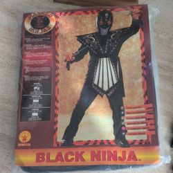 Black Ninja Costume Boys Child Size Small (4-6) Brand New 