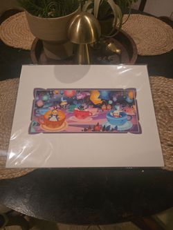 BRAND NEW Joey Chou "Tea Cups" art print featuring characters from Alice in Wonderland
