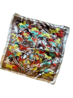 Vintage silk horse bandana scarf
