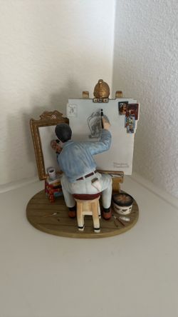 Porcelain Norman Rockwell self portrait