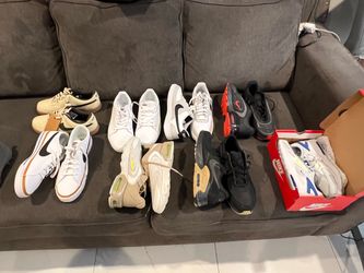 7 New nike tennis shoes court legacy men sneaker white  size 13 and black air max size 12 and beige size 10.5 asking $65 each thanks read the add for 