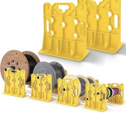 (2) Wire Spool Rack, Multi Purpose Wire Dispenser for industrial Use, 330lbs Capacity Heavy-Duty Dispenser Holder 34'' Set (Yellow) $80 