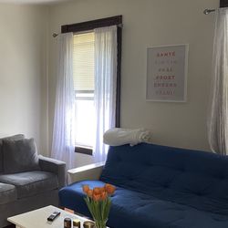 Futon With 1 Year Old Mattress And Matching Coffee Table 