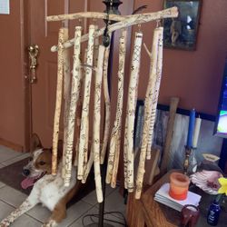 Hand Carved Wood Wind Chime