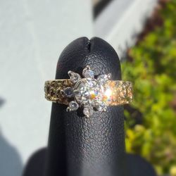 18k yellow gold 0.50CTW Natural Diamond Engagement ring sz 7.00