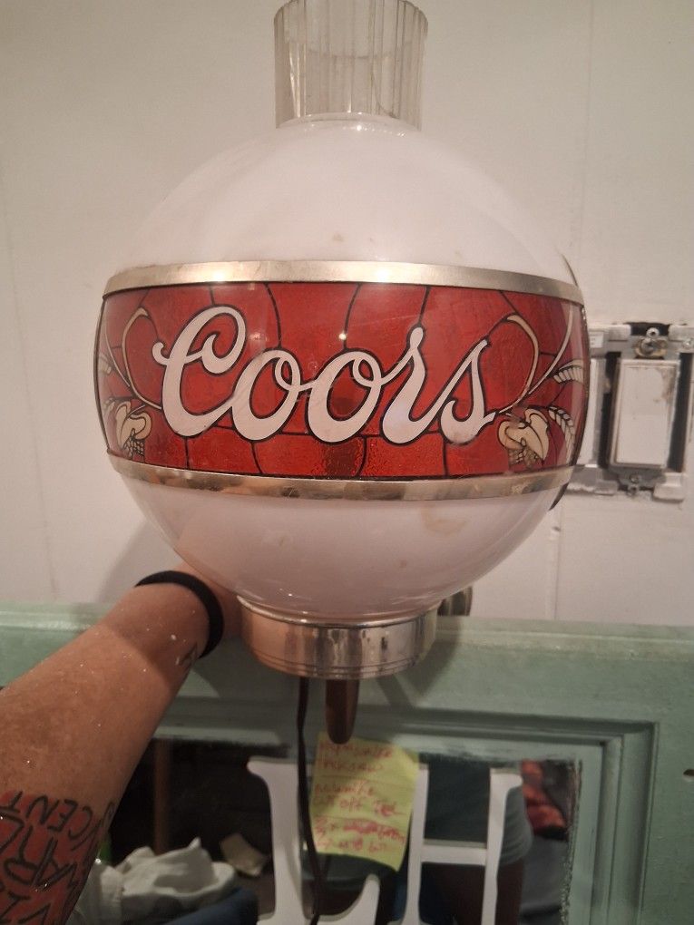Vintage Coors Light Globe Lamp/ Wall Sconce