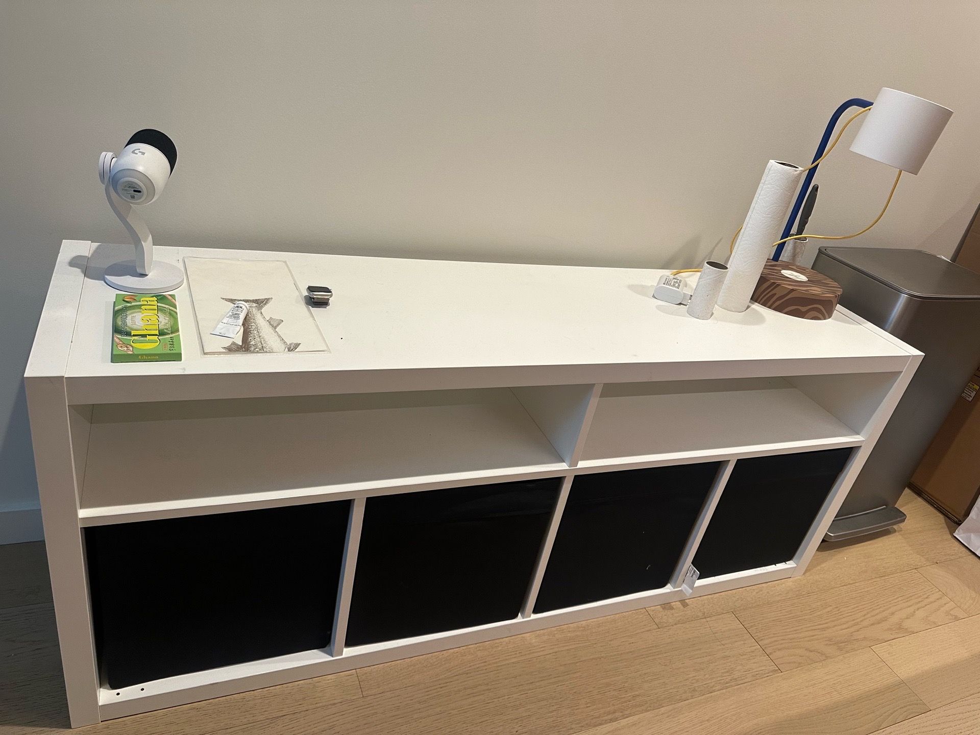 IKEA TV Stand + 4 Storage Boxes – Like New