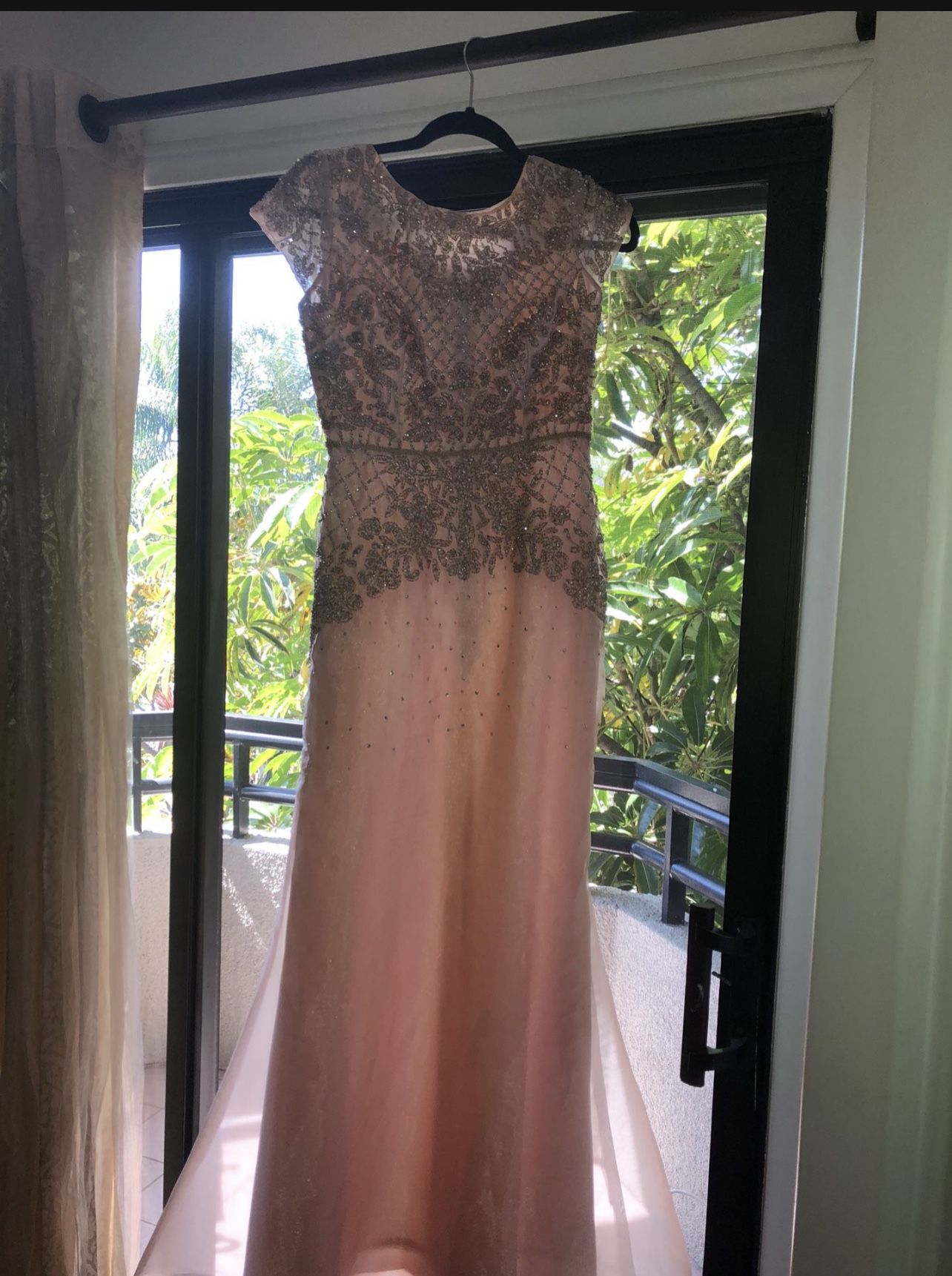 Blush, pink long night dress/gown. Size 4