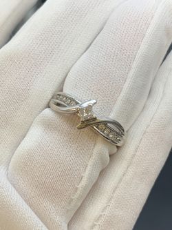 White gold diamond ring #15898