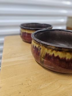 Red And Yellow Ceramic Flower Pots