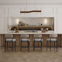 4-Piece Boucle Upholstered 25.8'' Counter Stool (Set Of 4)