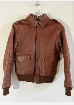 Rough Wear Real McCoy's Type A-2 Leather Jacket Removed Patch Size 34